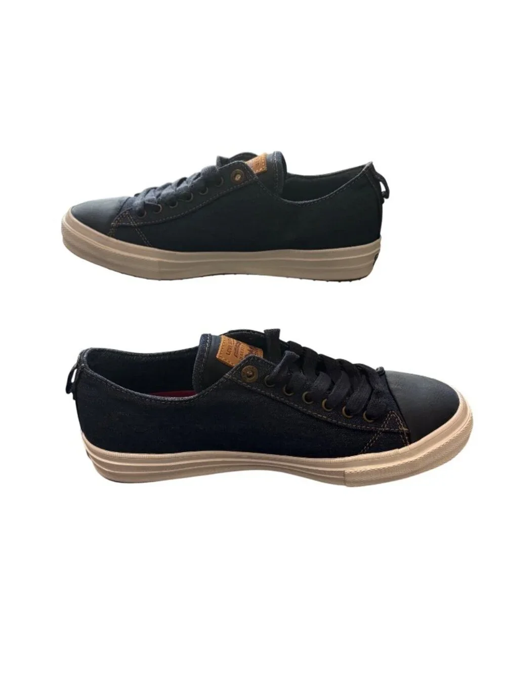 Levi's Mens Denim Sneakers Size 8 Navy Blue Lace Up Casual Y2K Streetwear Shoes